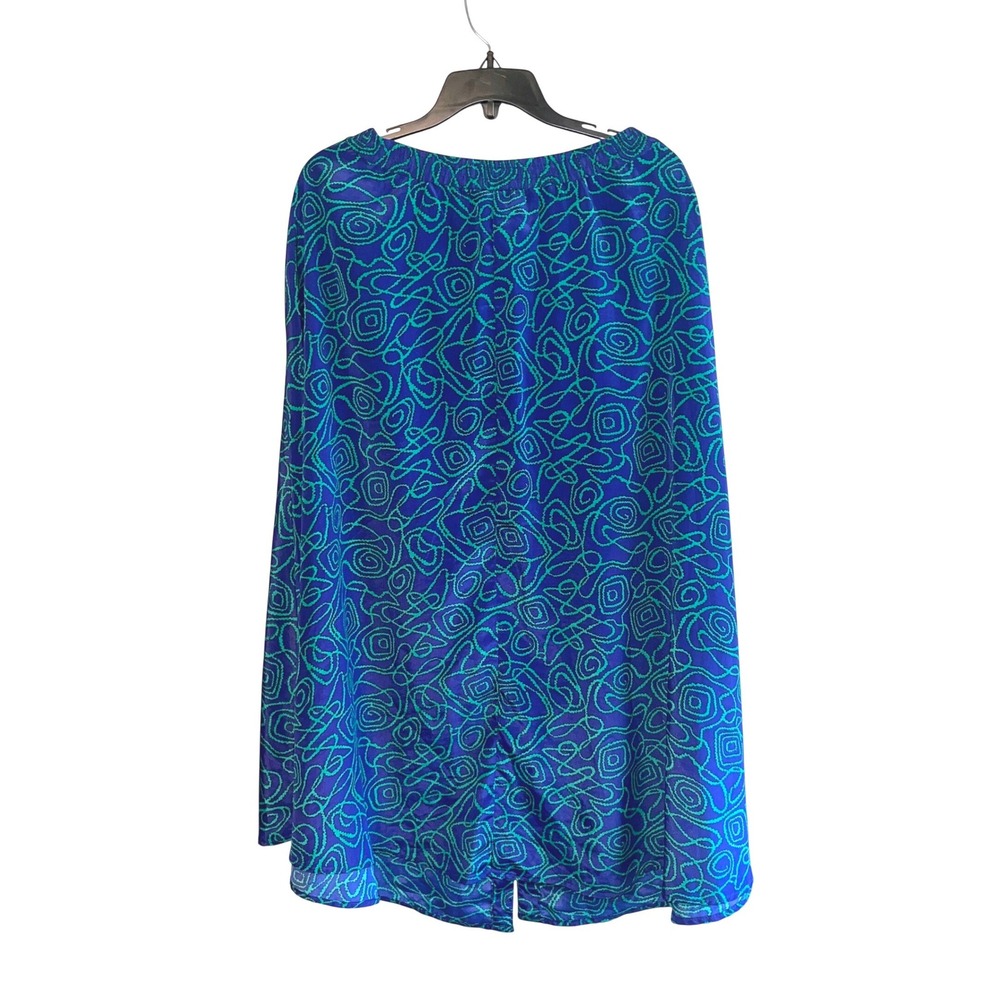 Doncaster‎ Vintage Blue Green Swirl Print Button Front Midi Skirt Womens Size 12 - Picture 3 of 10